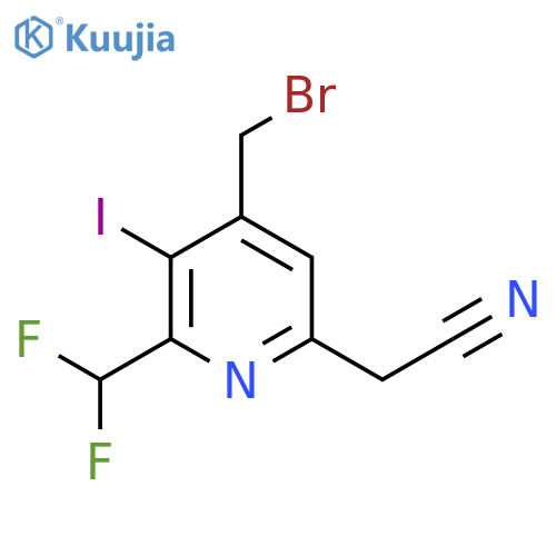 4-(Bromomethyl)-2-(difluoromethyl)-3-iodopyridine-6-acetonitrile structure