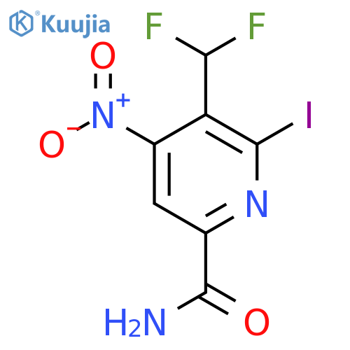 3-(Difluoromethyl)-2-iodo-4-nitropyridine-6-carboxamide structure