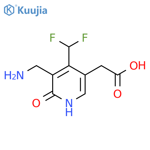 3-(Aminomethyl)-4-(difluoromethyl)-2-hydroxypyridine-5-acetic acid structure