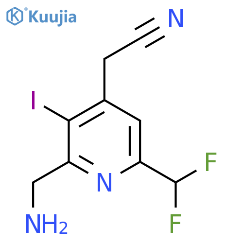 2-(Aminomethyl)-6-(difluoromethyl)-3-iodopyridine-4-acetonitrile structure