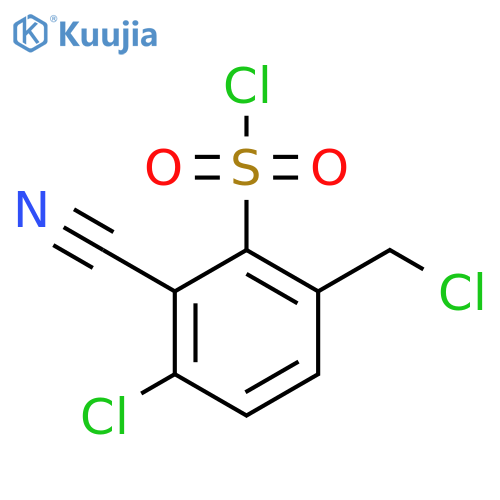 3-Chloro-6-chloromethyl-2-cyanobenzenesulfonyl chloride structure