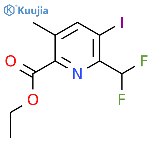 Ethyl 2-(difluoromethyl)-3-iodo-5-methylpyridine-6-carboxylate structure