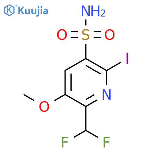 2-(Difluoromethyl)-6-iodo-3-methoxypyridine-5-sulfonamide structure