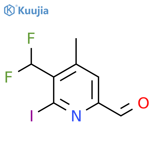 3-(Difluoromethyl)-2-iodo-4-methylpyridine-6-carboxaldehyde structure