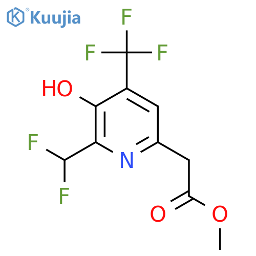 Methyl 2-(difluoromethyl)-3-hydroxy-4-(trifluoromethyl)pyridine-6-acetate structure