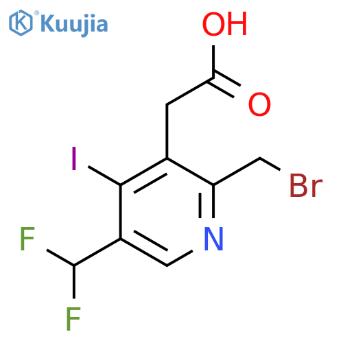 2-(Bromomethyl)-5-(difluoromethyl)-4-iodopyridine-3-acetic acid structure