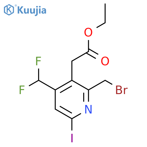 Ethyl 2-(bromomethyl)-4-(difluoromethyl)-6-iodopyridine-3-acetate structure