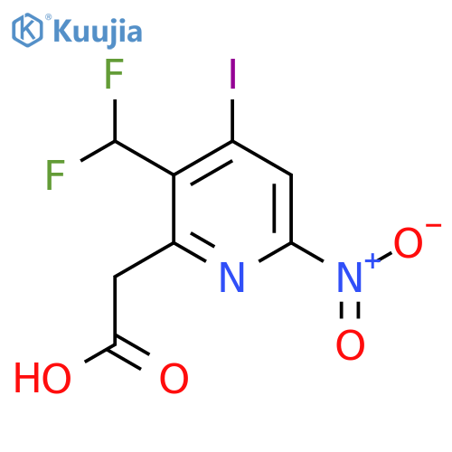 3-(Difluoromethyl)-4-iodo-6-nitropyridine-2-acetic acid structure