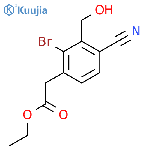 Ethyl 2-bromo-4-cyano-3-(hydroxymethyl)phenylacetate structure