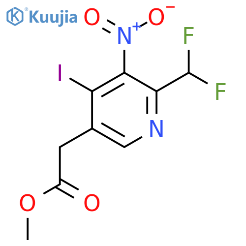 Methyl 2-(difluoromethyl)-4-iodo-3-nitropyridine-5-acetate structure