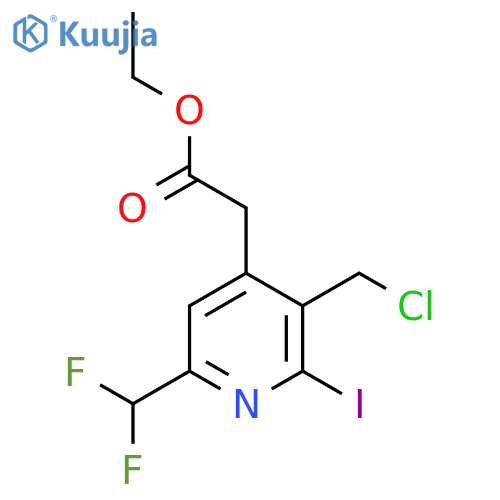 Ethyl 3-(chloromethyl)-6-(difluoromethyl)-2-iodopyridine-4-acetate structure