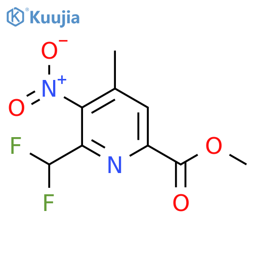 Methyl 2-(difluoromethyl)-4-methyl-3-nitropyridine-6-carboxylate structure