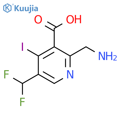 2-(Aminomethyl)-5-(difluoromethyl)-4-iodopyridine-3-carboxylic acid structure