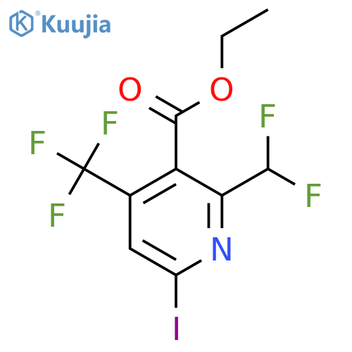 Ethyl 2-(difluoromethyl)-6-iodo-4-(trifluoromethyl)pyridine-3-carboxylate structure