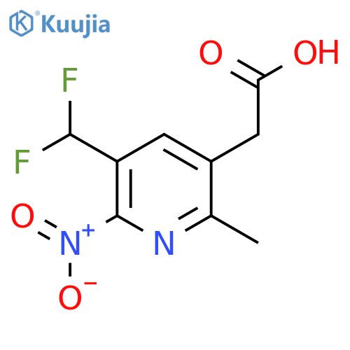 3-(Difluoromethyl)-6-methyl-2-nitropyridine-5-acetic acid structure
