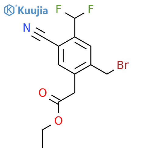 Ethyl 2-bromomethyl-5-cyano-4-(difluoromethyl)phenylacetate structure
