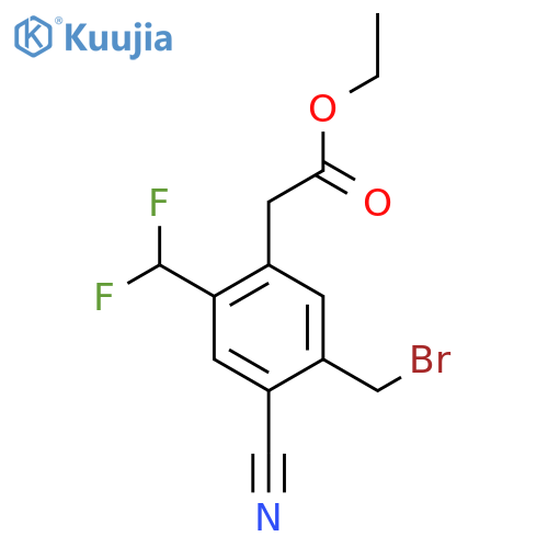 Ethyl 5-bromomethyl-4-cyano-2-(difluoromethyl)phenylacetate structure
