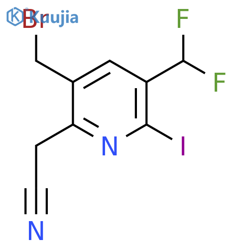 3-(Bromomethyl)-5-(difluoromethyl)-6-iodopyridine-2-acetonitrile structure