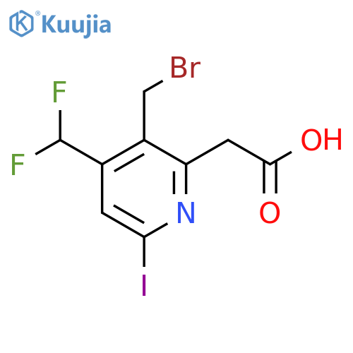 3-(Bromomethyl)-4-(difluoromethyl)-6-iodopyridine-2-acetic acid structure