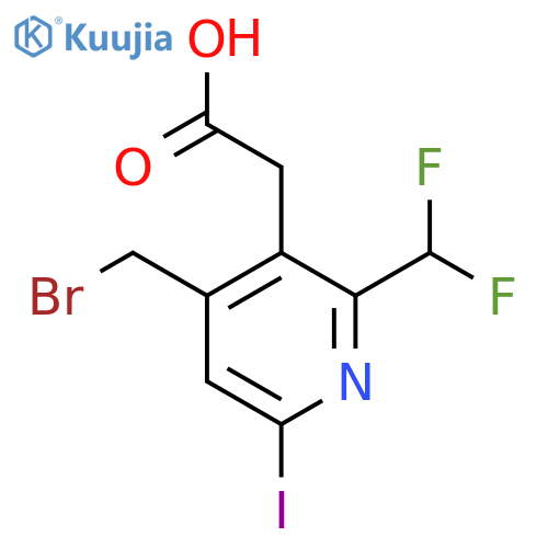 4-(Bromomethyl)-2-(difluoromethyl)-6-iodopyridine-3-acetic acid structure