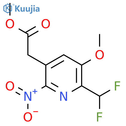 Methyl 2-(difluoromethyl)-3-methoxy-6-nitropyridine-5-acetate structure