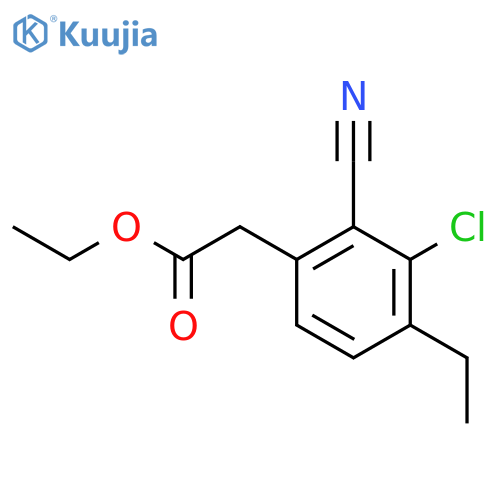 Ethyl 3-chloro-2-cyano-4-ethylphenylacetate structure