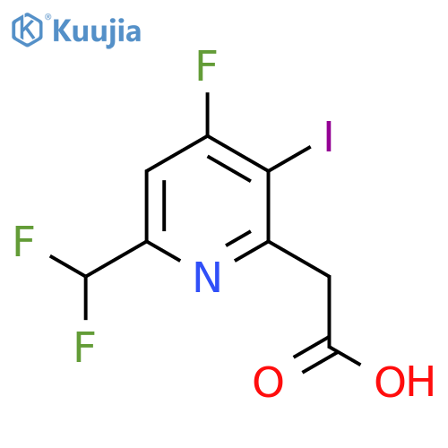 6-(Difluoromethyl)-4-fluoro-3-iodopyridine-2-acetic acid structure