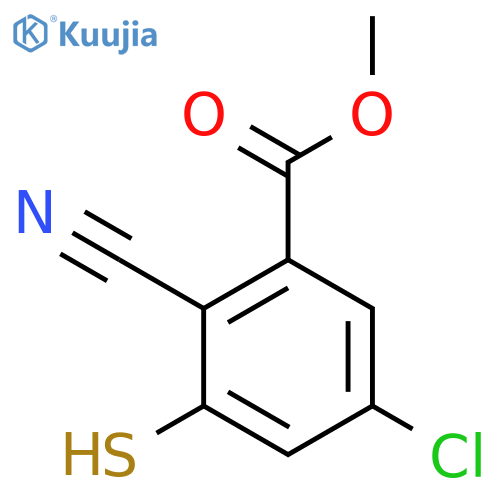 Methyl 5-chloro-2-cyano-3-mercaptobenzoate structure