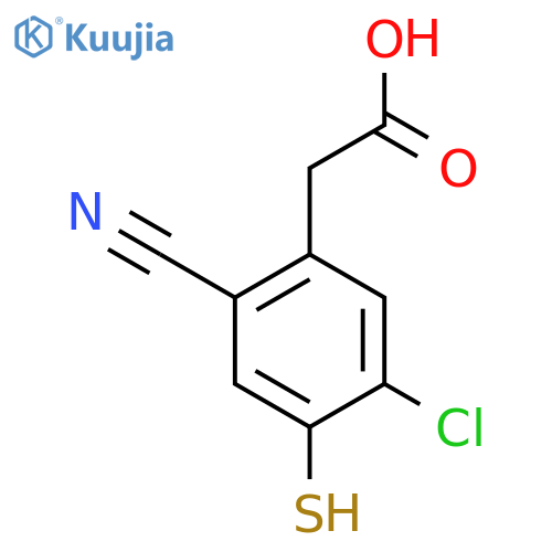 5-Chloro-2-cyano-4-mercaptophenylacetic acid structure