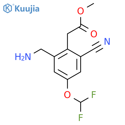 Methyl 2-aminomethyl-6-cyano-4-(difluoromethoxy)phenylacetate structure