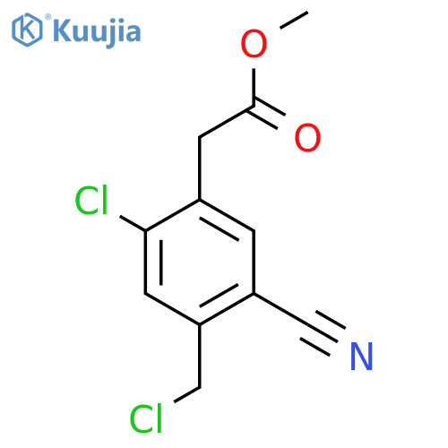 Methyl 2-chloro-4-chloromethyl-5-cyanophenylacetate structure