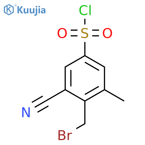 4-Bromomethyl-3-cyano-5-methylbenzenesulfonyl chloride structure