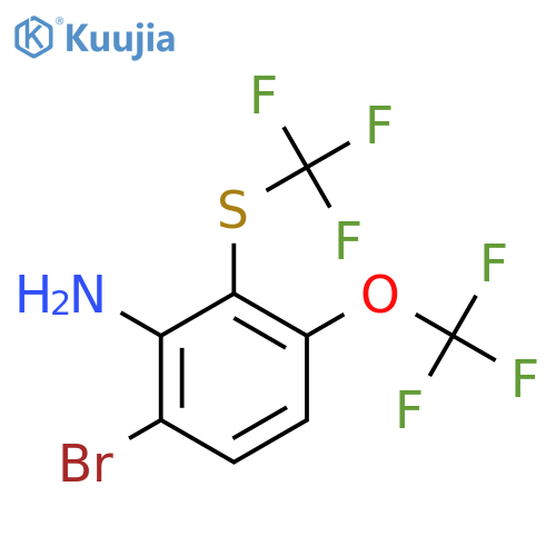 6-Bromo-3-trifluoromethoxy-2-(trifluoromethylthio)aniline structure