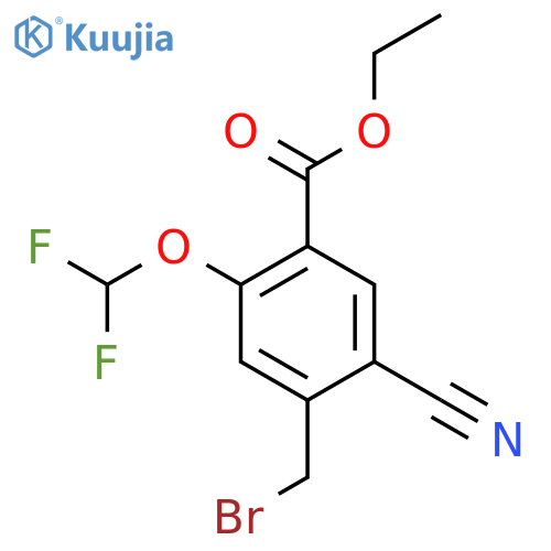 Ethyl 4-bromomethyl-5-cyano-2-(difluoromethoxy)benzoate structure