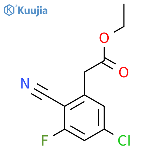 Ethyl 5-chloro-2-cyano-3-fluorophenylacetate structure