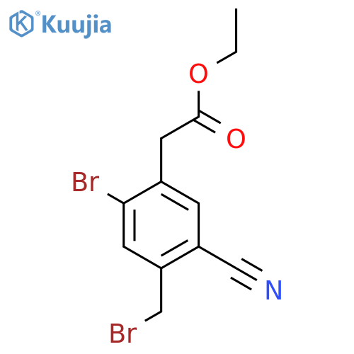 Ethyl 2-bromo-4-bromomethyl-5-cyanophenylacetate structure