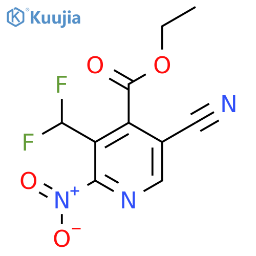 Ethyl 5-cyano-3-(difluoromethyl)-2-nitropyridine-4-carboxylate structure