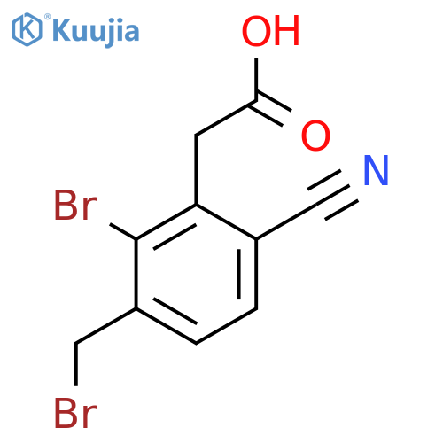 2-Bromo-3-bromomethyl-6-cyanophenylacetic acid structure