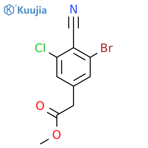 Methyl 3-bromo-5-chloro-4-cyanophenylacetate structure