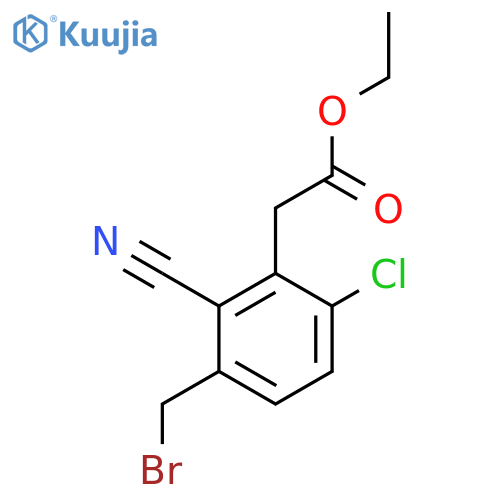 Ethyl 3-bromomethyl-6-chloro-2-cyanophenylacetate structure