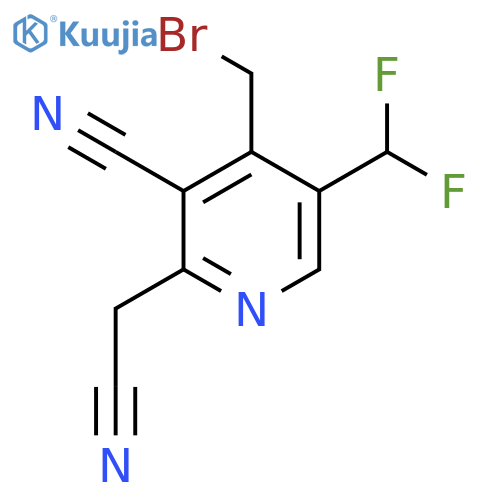 4-(Bromomethyl)-3-cyano-5-(difluoromethyl)pyridine-2-acetonitrile structure