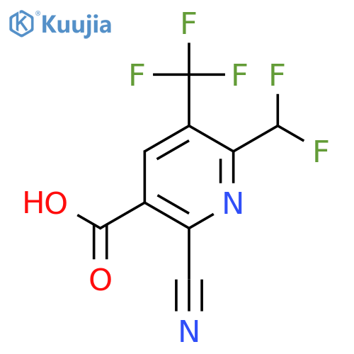 2-Cyano-6-(difluoromethyl)-5-(trifluoromethyl)pyridine-3-carboxylic acid structure
