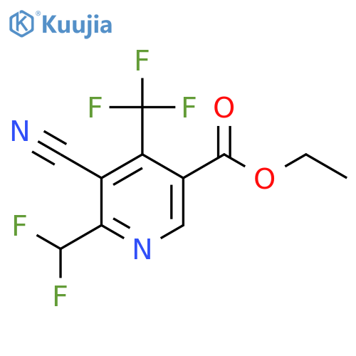 Ethyl 3-cyano-2-(difluoromethyl)-4-(trifluoromethyl)pyridine-5-carboxylate structure