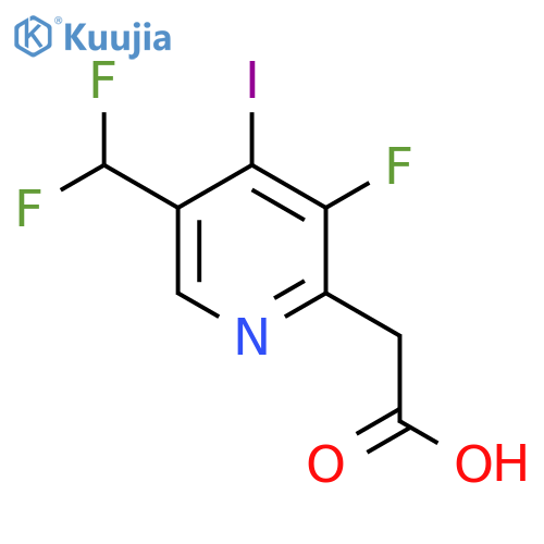5-(Difluoromethyl)-3-fluoro-4-iodopyridine-2-acetic acid structure