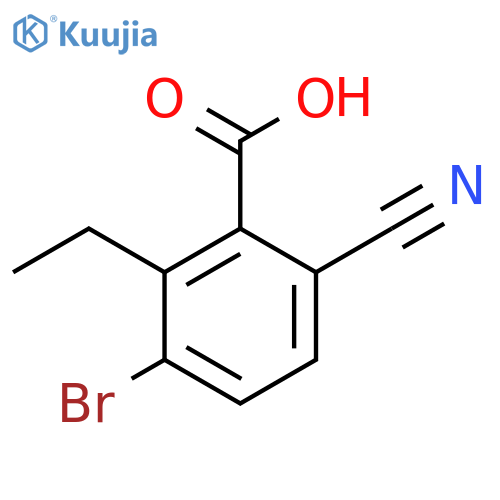 3-Bromo-6-cyano-2-ethylbenzoic acid structure