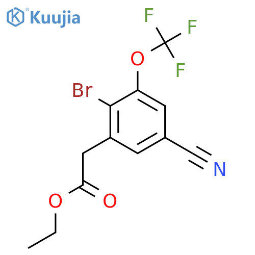 Ethyl 2-bromo-5-cyano-3-(trifluoromethoxy)phenylacetate structure