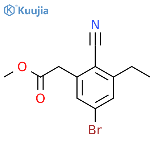 Methyl 5-bromo-2-cyano-3-ethylphenylacetate structure