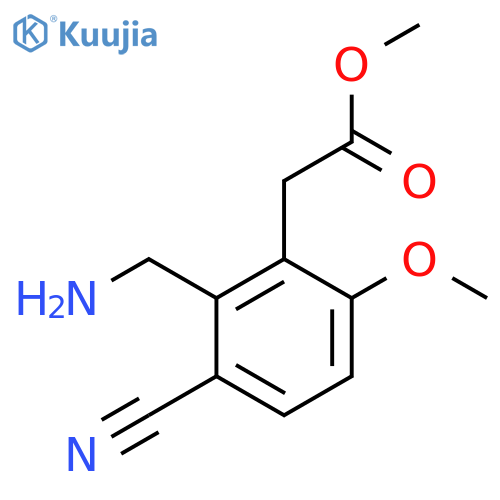 Methyl 2-aminomethyl-3-cyano-6-methoxyphenylacetate structure