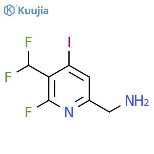 6-(Aminomethyl)-3-(difluoromethyl)-2-fluoro-4-iodopyridine structure