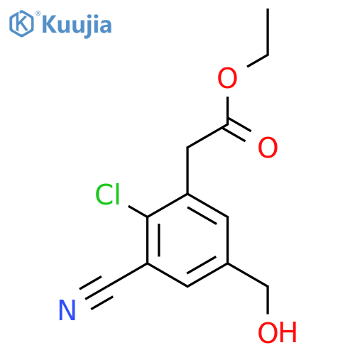 Ethyl 2-chloro-3-cyano-5-(hydroxymethyl)phenylacetate structure
